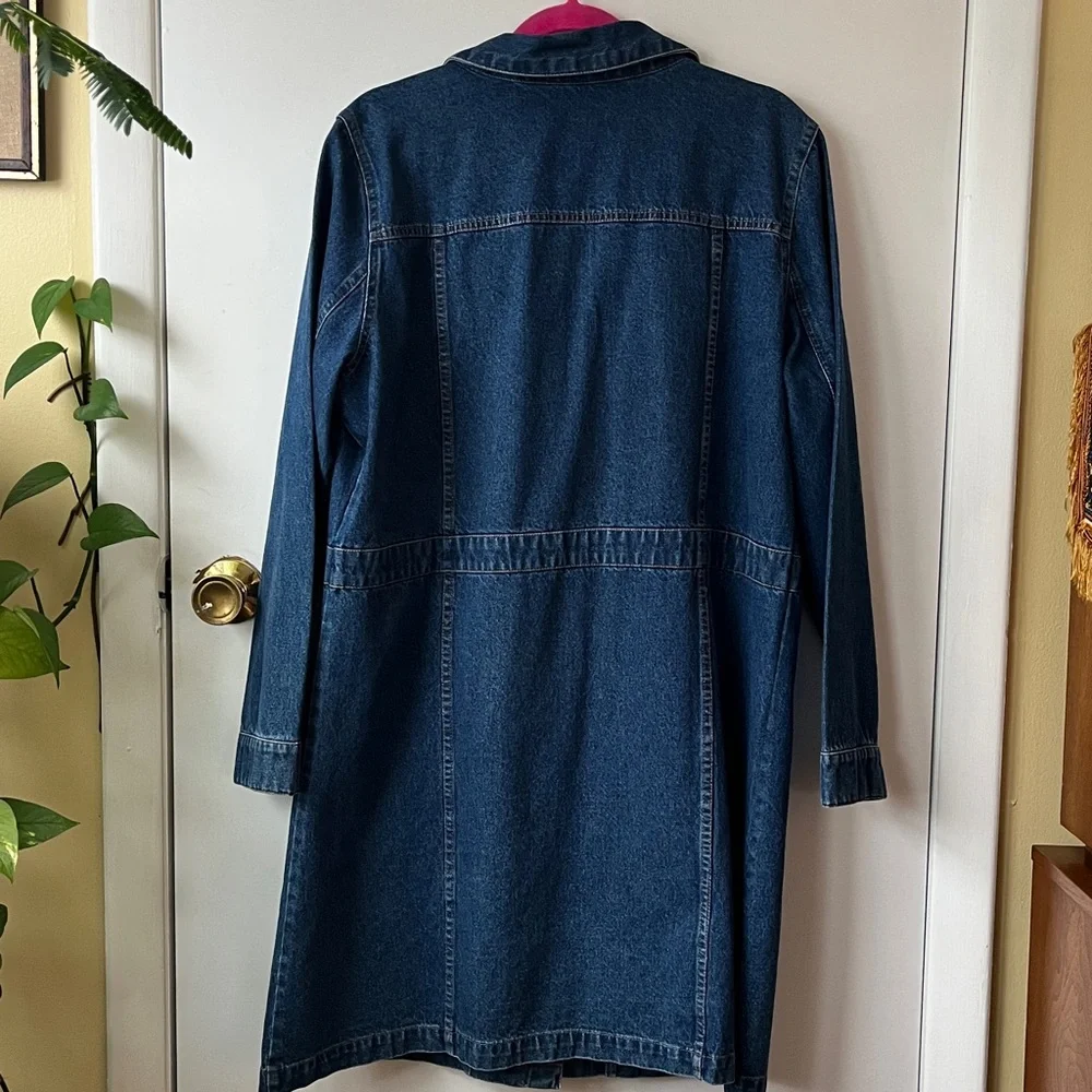 NorthStyle Knee-length Denim Jacket - Classic Blue - Picture 4 of 7